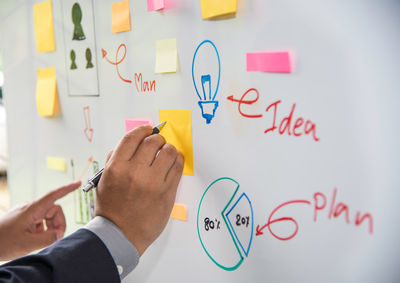 Cropped image of businessman working in office