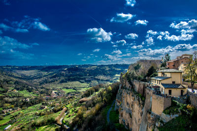 Panoramic view of residential buildings against sky