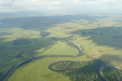 Aerial view of agricultural landscape