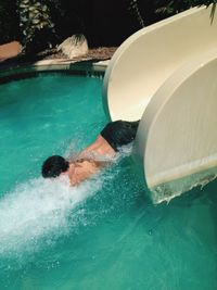 Woman in swimming pool