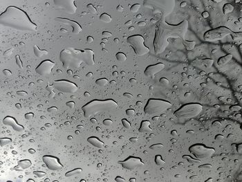 Full frame shot of wet glass window
