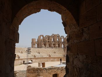Low angle view of old ruin