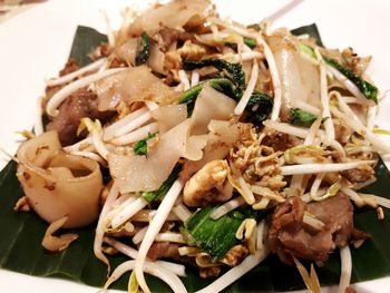 High angle view of food in plate