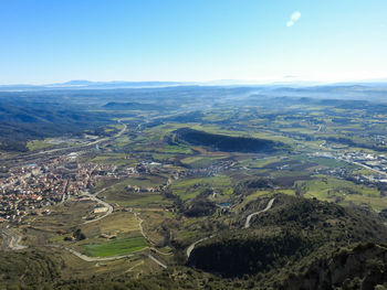 High angle view of landscape against sky