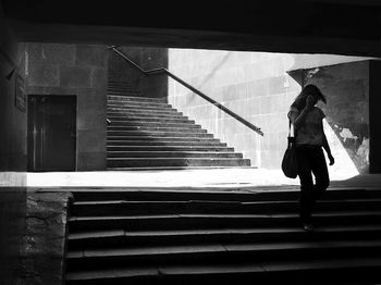 People walking up stairs