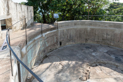 High angle view of building wall