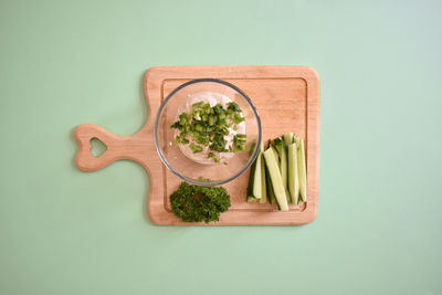 Directly above shot of food on table