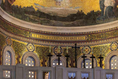 Low angle view of ornate ceiling in building