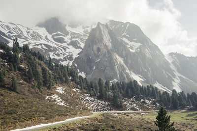 Scenic view of snowcapped mountains