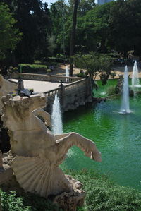 Water fountain in swimming pool