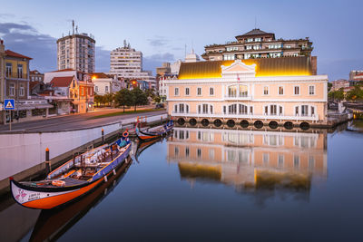 Reflection of buildings in city