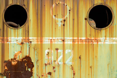 Close-up view of rusty machine