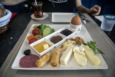 Close-up of food on table