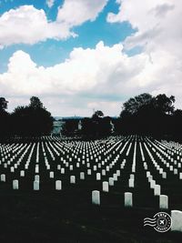 Low angle view of cemetery