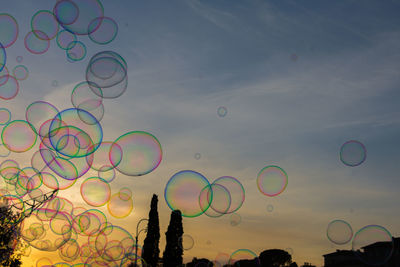 Scenic view of bubbles against sky