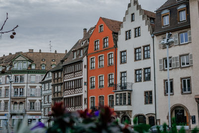 Low angle view of buildings against sky