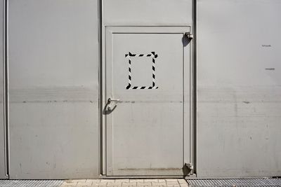 Closed door of building