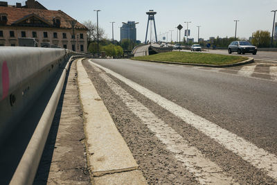 Road passing through city