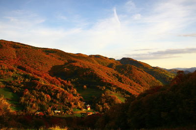 Scenic view of mountains against sky