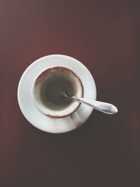 Directly above shot of coffee on table