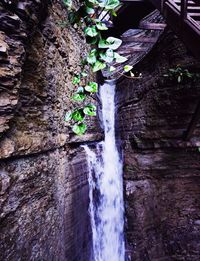 Stream flowing through rocks in forest