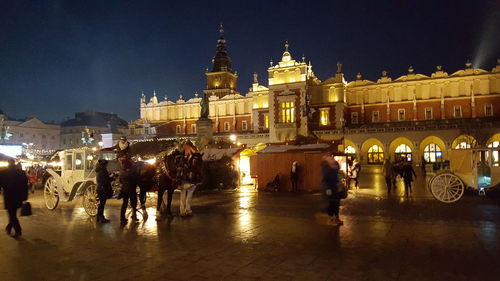 Illuminated street light at night