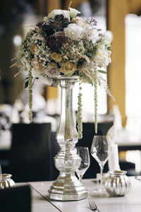 Close-up of flower centerpiece