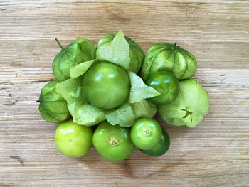 Close-up of vegetables on wooden table