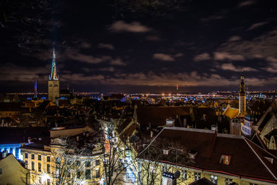 View to the european city tallinn after sunset, travel outdoor background. high quality photo