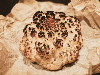 High angle view of bread