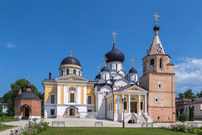 Churches on the territory of holy dormition monastery, staritsa, russia