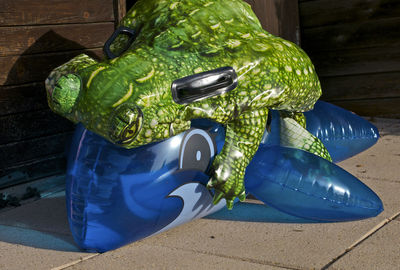 Close-up of blue statue