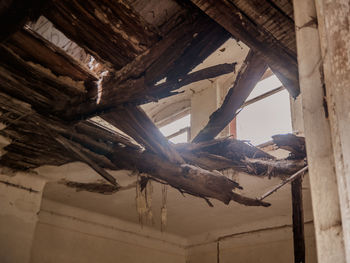 Low angle view of an abandoned building