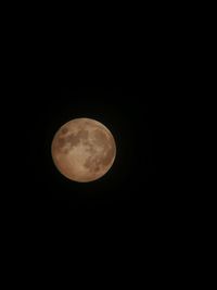 Low angle view of moon against clear sky at night