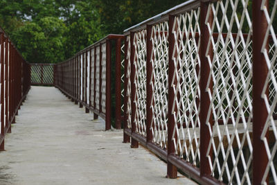 View of wooden footbridge