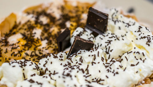 Close-up of chocolate cake in plate