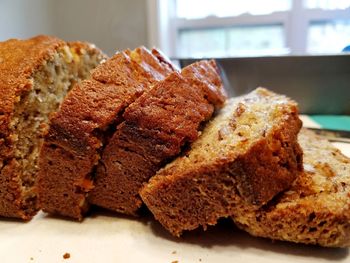 Close-up of bread in plate