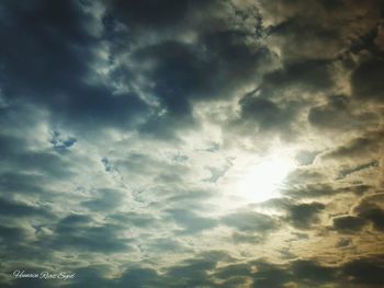 Low angle view of clouds in sky during sunset