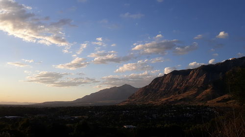 Scenic view of landscape against sky during sunset