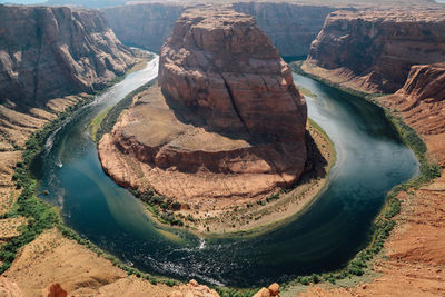 High angle view of rock formations