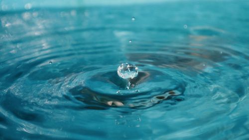 High angle view of rippled water