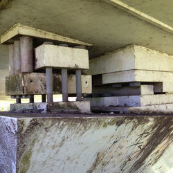 Close-up of abandoned building