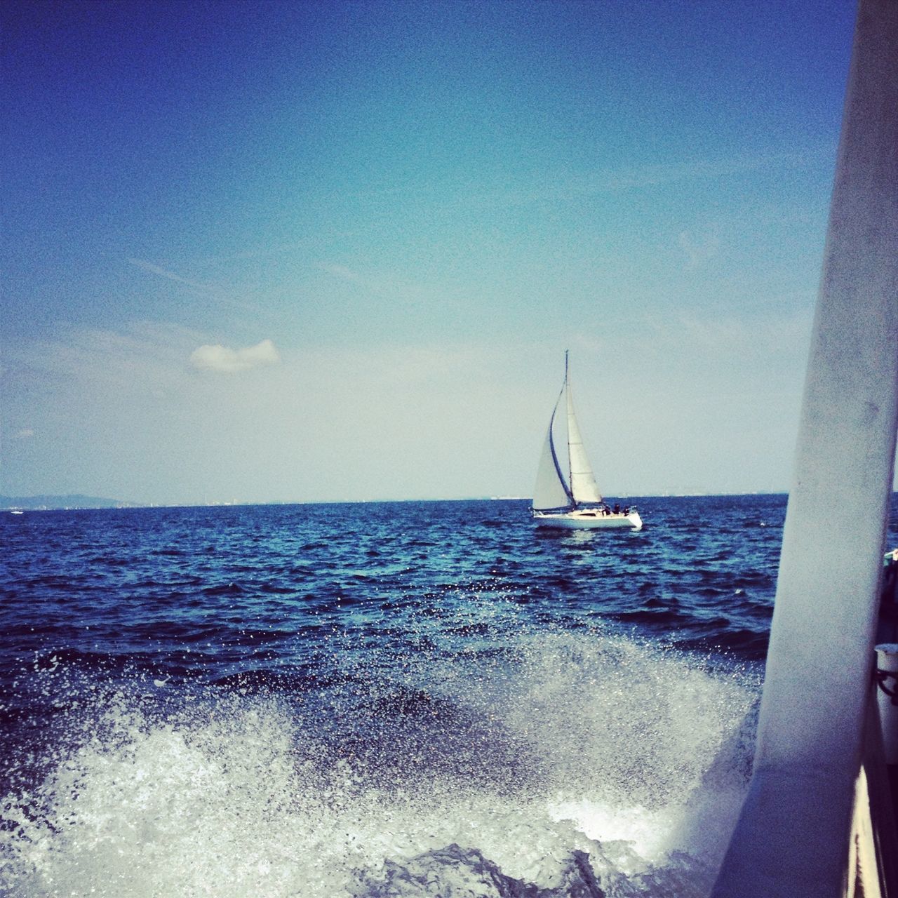 sea, nautical vessel, water, transportation, mode of transport, boat, horizon over water, sailing, sailboat, waterfront, scenics, sky, beauty in nature, travel, blue, nature, journey, wave, rippled, tranquil scene