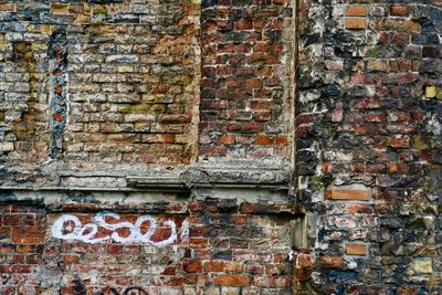 Graffiti on brick wall
