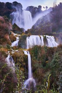Scenic view of waterfall