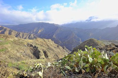 Scenic view of mountains against sky