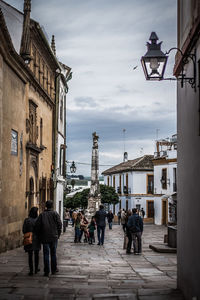 People on street in city