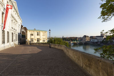The old university building in medieval downtown basel above the rhine river, switzerland