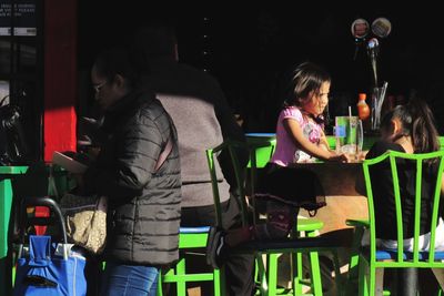 People sitting in restaurant