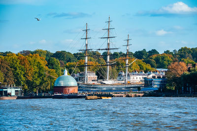 Cutty sark boat musuem in london, near maritime museum.